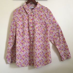 Old Navy Flowery Oxford Blouse - Cotton - Size XL